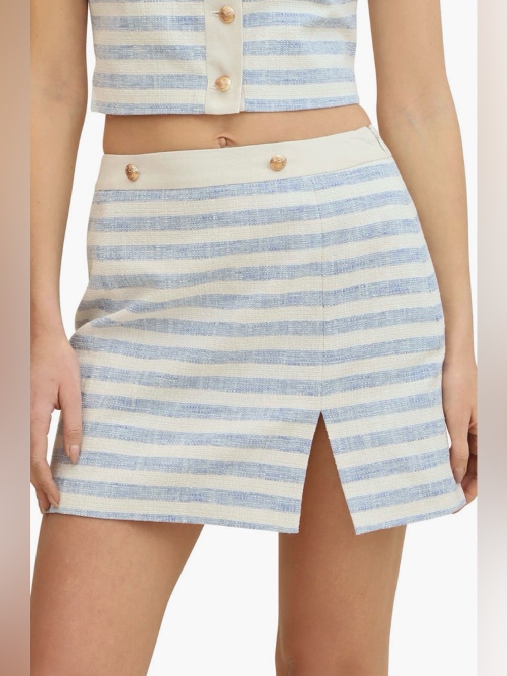 NWT Anthropologie - Avec Les Filles Stripe Linen Miniskirt. Size L